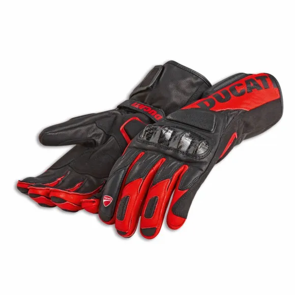 Guanti Moto da Uomo Originali Ducati Performance C3 Black/Red 98107708 - 1