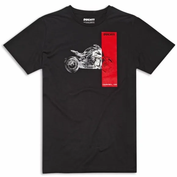Camiseta Hombre Original Ducati Diavel V4 Negra 987708504 - 1 Camiseta Hombre Original Ducati Diavel V4 Negra 987708504 - 1