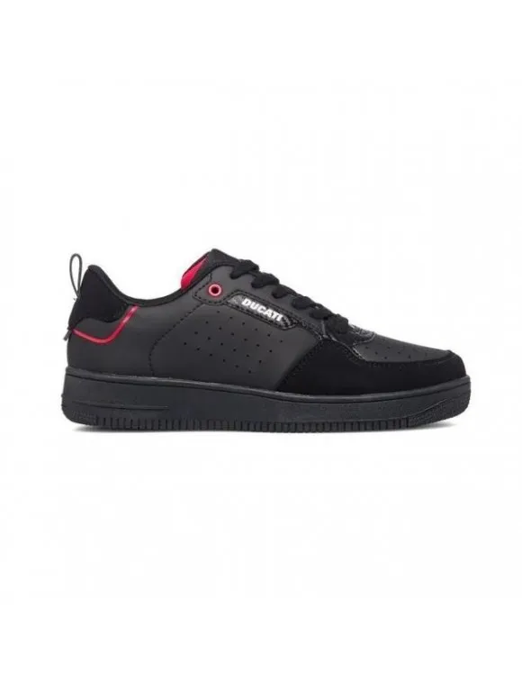 Chaussures de sport pour hommes avec détails perforés originaux Ducati Valencia noir DF21-16